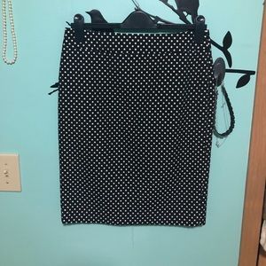 Ann Taylor Polka-Dot Pencil Skirt